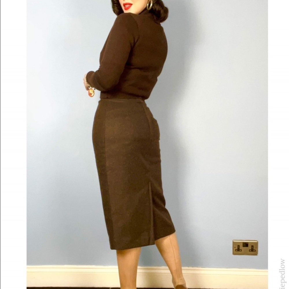 Vivien of Holloway - Pencil Skirt Military Green - UK 14
